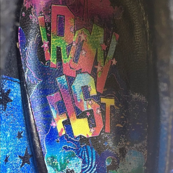 Iron Fist Size 6 Rainbow Zebra Peep Toe Heels - Picture 8 of 8